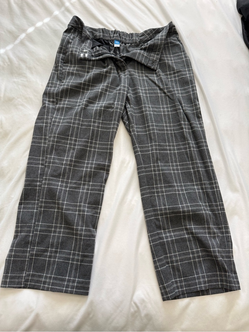 Gray Plaid Dress Pants - Classic Straight Fit